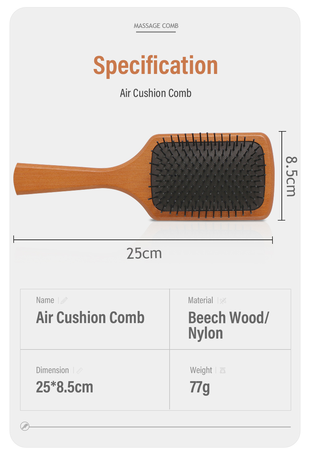 Air Cushion Wooden Hair Styling Comb-8